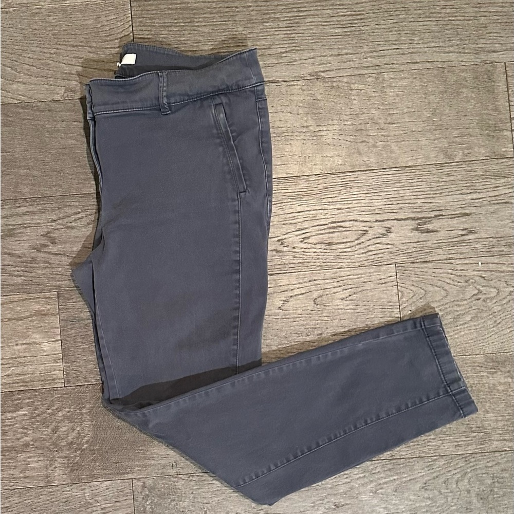 LOFT Straight Leg Ankle Purple/Grey Pants Size 8